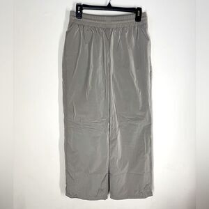 Good American Wide Leg Track Pant in Taupe Drawstring Sheen Size 1/Small